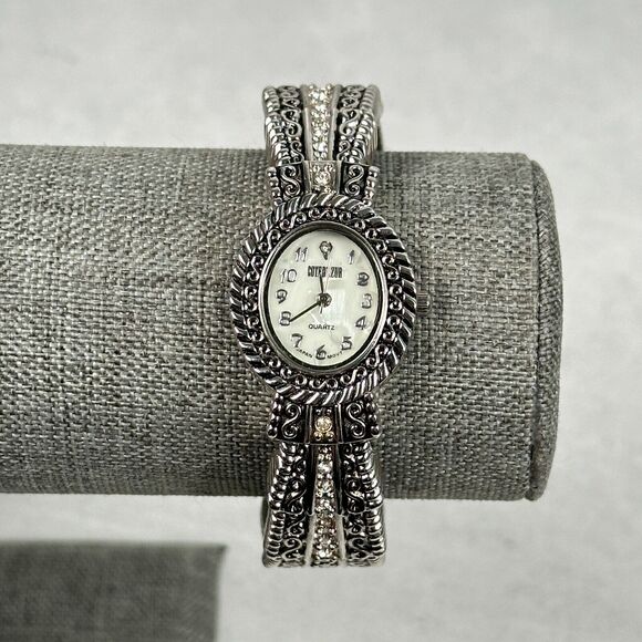 Cote De Azur Watch 24mm Oval MOP Dial Western Rhinestone Cuff New Battery - Picture 1 of 11